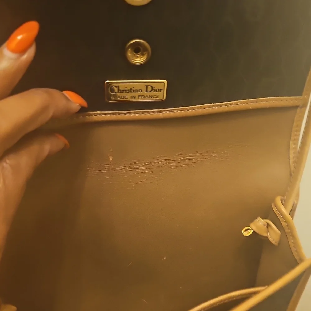 Vintage Christian Dior Brown and Tan Crossbody Bag - Picture 4 of 6